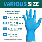 Supmedic Vinyl Disposable Exam Gloves, 4 Mil Powder-Free Latex-Free Food Grade Cooking Cleaning Medical Glove, Blue 100 Pcs (X-Large)