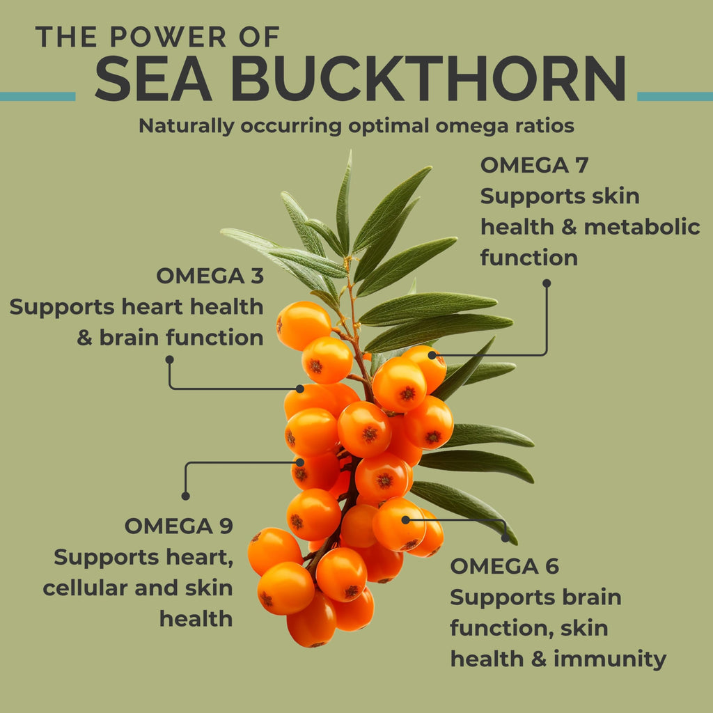 SEABUCKWONDERS Organic Sea Buckthorn Oil Omega-7 Complete, 30 Softgels, 15 Day Supply, with Omega 3, 6 & 9, Supports Hair, Skin & Nails, 100% Pure with Zero Filler Oil