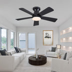 Goniyado 41" Modern Black Low Profile Ceiling Fans with Lights and Remote