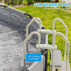 Outvita 3 Steps Heavy-Duty Safety Pool Ladder for Above Ground Swimming Pools up to 60", 400lbs Capacity, Stair Entrance with Handrails(Beige)