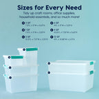 IRIS USA Storage Bins with Lids |Made in USA| 6 Qt - (4-Pack) - Clear
