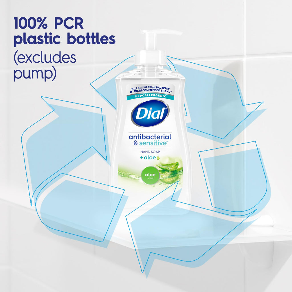 Dial Antibacterial Defense Liquid Hand Soap + Aloe, Aloe Scent, 52 Fl Oz Hand Soap Refill (Pack of 3), Dermatologist-Tested, Gentle Formula