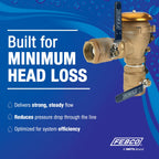 Febco 765 Series 2" Bronze Pressure Vacuum Breaker Backflow Preventer, Quarter Turn Shutoff, NPT Connections, Spring-Loaded Check Valves, Max Pressure 150 psi, Industrial Plant, Irrigation System