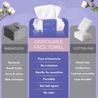 PoeticEHome Extra Thick Face Towels Disposable | Cotton Soft Dry Wipes Biodegradable for Facial Cleansing & Makeup Remover (4 Pack)