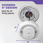 Kidde Smoke and Carbon Monoxide Detector, Hardwired with AA Battery Backup, Voice Alerts, Interconnectable, LED Status Lights, 85 dB Alarm, 5-inches, 30CUAR-V, 1 Pack