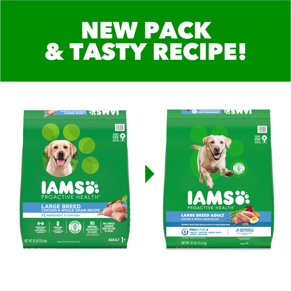 IAMS Proactive Health Large Breed Dry Dog Food, Chicken, 30 lb