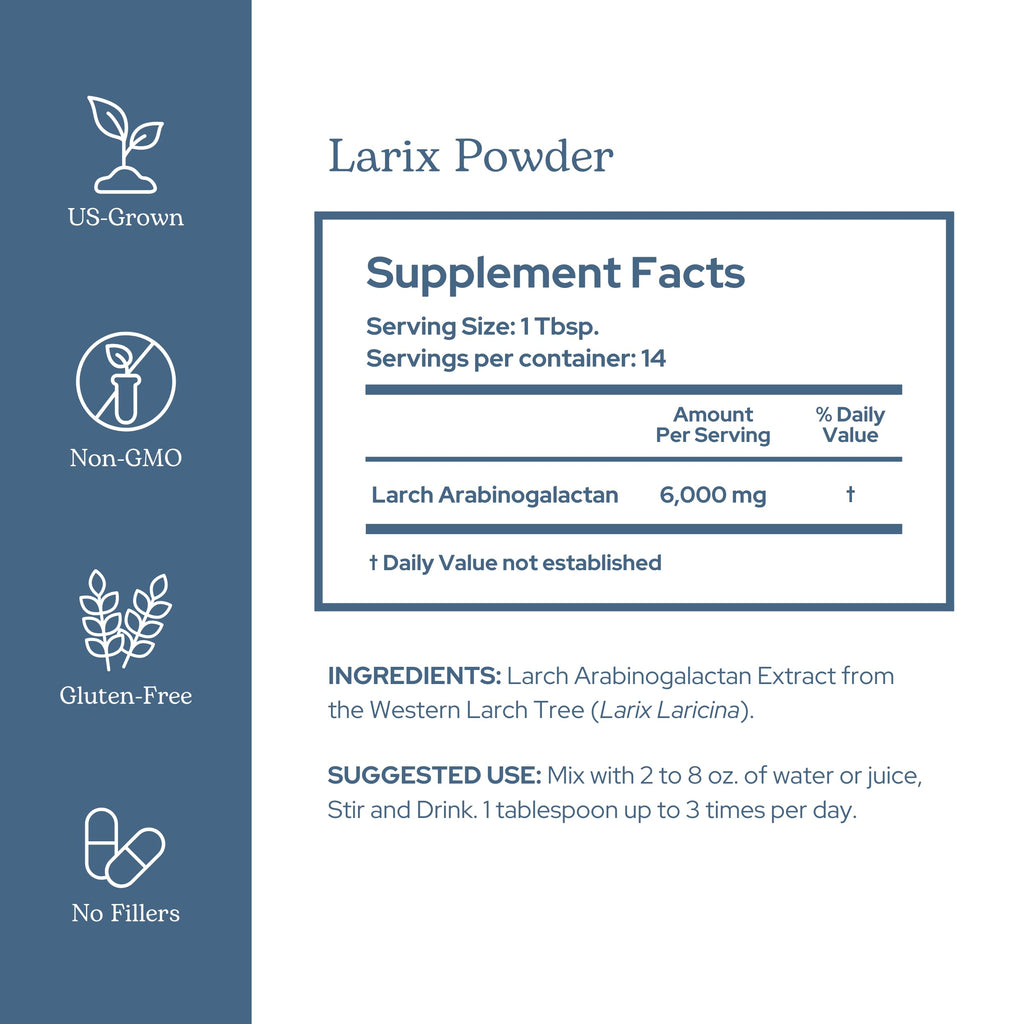 Eclectic Herb - Organic Larix Powder | Natural Immune + Gut Health Support | Larch Laricina | Immunity & Gut Flora Support | Safe for Kids & Adults | Vegan, Gluten Free, Non-GMO (3 oz | 85 g)