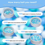MoonxHome Ball Pit Balls for Toddlers & Dog, BPA Free Crush Proof Plastic Toy Balls for Ball Pit, Children's Pool Water Toys, Ideal Gift for Christmas Balls for Play Tent 2.15" 100pcs White&Green&Blue