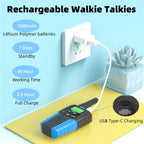 Kids Walkie Talkies Long Range Rechargeable 2 Pack - Mini Two Way Radios