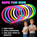 YixangDD 500 PCS Ultra Bright Glow Sticks, 8 Inch Glow Sticks Bulk Party Pack, Light Up Sticks for Glow Bracelets, Necklaces, Concerts, Christmas, Party Supplies with 500 Connectors