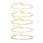 Dainty Gold Anklets for Women Waterproof