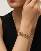 PAVOI Pearl Dainty Adjustable Beaded Bracelet, 14K Gold Plated, Yellow Gold