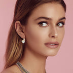 EVEVIC Austrian Crystal Cube Drop Leverback Earrings for Women