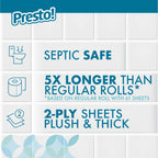 Amazon Brand - Presto! 2-Ply Ultra-Soft Toilet Paper, 6 Family Mega Rolls = 30 regular rolls, 1878 Count (6 roll of 313 sheets), Unscented, White