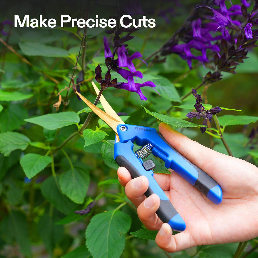VIVOSUN 6.5 Inch Garden Scissors, Blue Pruning Shears for Plants, 6-Pack