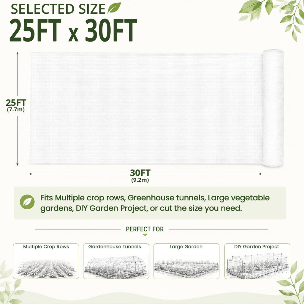 30x25Ft Garden Netting, Fine Mesh Insect Netting for Plant Protection