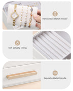 Lolalet 2-Layer Jewelry Box Organizer for Women Girls Room Decor -Beige