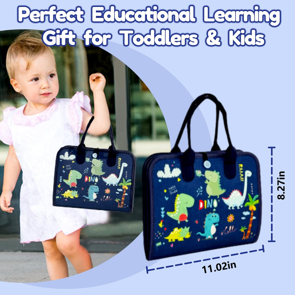 Qizfun Busy Board Book Montessori Toys for 1 2 3 4 Year Old, Boy Birthday Gifts, Educational Sensory Learning Toys for Toddlers 1-3, Car Airplane Travel Activities for Kids Ages 2-4 Year Old