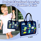 Qizfun Busy Board Book Montessori Toys for 1 2 3 4 Year Old, Boy Birthday Gifts, Educational Sensory Learning Toys for Toddlers 1-3, Car Airplane Travel Activities for Kids Ages 2-4 Year Old