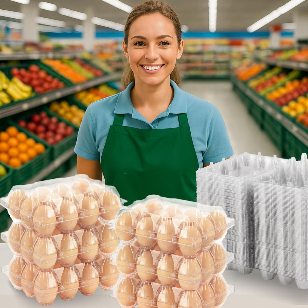 SINLUCESCE 100 Packs Egg Cartons Cheap Bulk，Plastic for 12 Eggs, Clear Egg Cartons 3 * 4 Grids，Perfect for Refrigerator Chicken Farm Markets Commercial Business Market Display