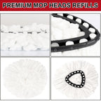 12 Pack Spin Mop Replacement Heads, 100% Microfiber Spin Mop Refill for Easy Wring Compatible with Triangle Spin Mop, 360 Degree Spinning Mop Replace Head for Floor Cleaning