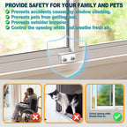 Sliding Window Locks (6 Sets), Security Window Locks with Keys, Adjustable Aluminum Sliding Window Stops, Easy Installation Without Drilling, for Vertical and Horizontal Sliding Windows (Silver)