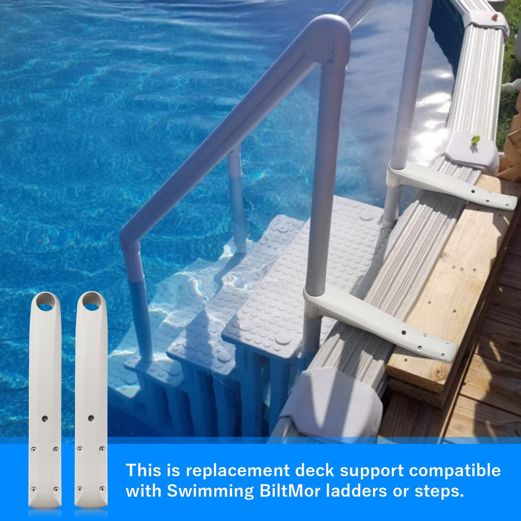Deck Support 160-0001PG for Above Ground Swimming BiltMor ladders or Pool Steps (Pearl Gray) - 2Pack