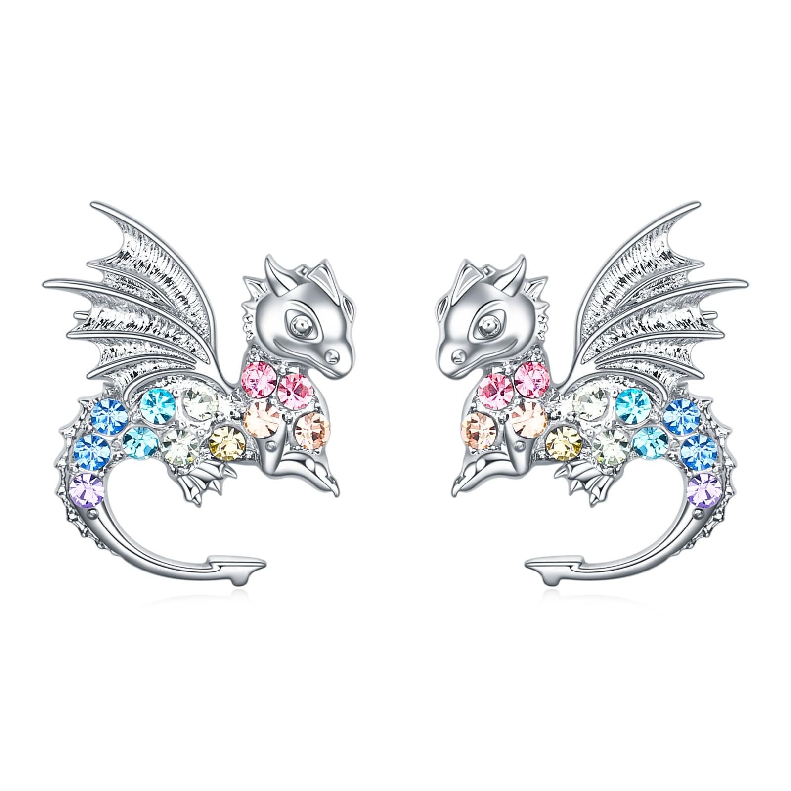 Dragon Stud Earrings for Women,Animal Dragon Earrings Gifts Jewelry for Girls (Stud Dragon)
