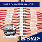 Brady Authentic (M21-250-C-342) PermaSleeve Heat Shrink Tubing for Control and Electrical Panels, Wire Harness, Black on White- For M210, M210-LAB, M211, BMP21-PLUS and BMP21-LAB Printers, .439" W 7'L