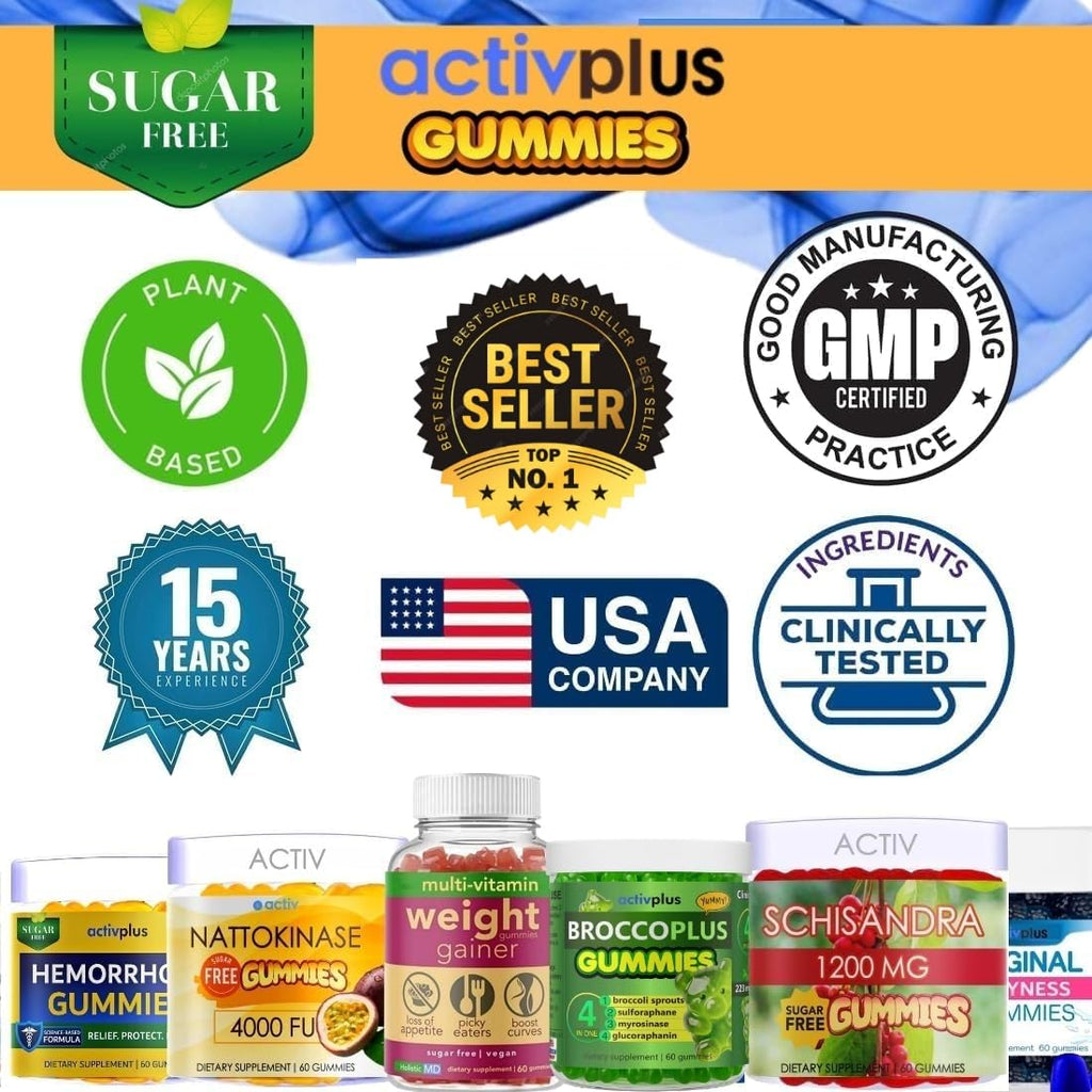 ACTIV PLUS Hemorrhoid Treatment to Reduce Re-occurrences & Easier Regularity with Stool Softener | 7 Clinically Studied hemorrhoid Ingredients | Plant-Based Sugar Free Lemon 60 Vegan Gummies
