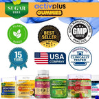 ACTIV PLUS Hemorrhoid Treatment to Reduce Re-occurrences & Easier Regularity with Stool Softener | 7 Clinically Studied hemorrhoid Ingredients | Plant-Based Sugar Free Lemon 60 Vegan Gummies