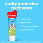 Colgate Kids Bluey Toothbrush and Kids Toothpaste Gift Set, Includes Bluey-Themed Battery Toothbrush, 2 Bubblegum Flavored Fluoride Toothpastes, and 2 Manual Toothbrushes