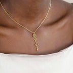 Elemtansy Custom Name Necklace with Birth Flower, Personalized Jewelry Necklaces for Women, 18K Gold Name Plate Necklaces Personalized Mothers Day Birthday Gifts for Women Sister Best Friend