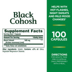 Nature's Bounty Black Cohosh Root Pills and Herbal Health Supplement, Natural Menopausal Support, 540 mg, 100 Capsules (Pack of 3)