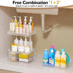 SNSLXH 4-Tier Clear Makeup Organizer Bathroom Storage