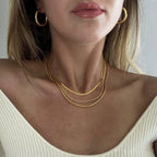 DEARMAY Layered 14K Gold Plated Chain Choker Necklace Set