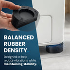 Anti Vibration Pads for Washing Machine with Tank Tread Grip - 4 Pack + Level - Fits Most Round Feet up to 1.75” - Stops Washer Dryer from Moving - Rubber Antivibration Stabilizer for Leveling Washer