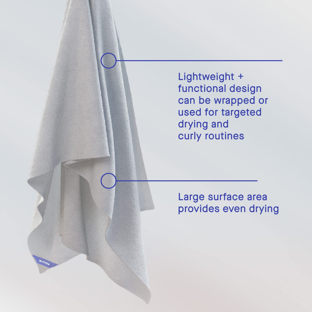 Aquis Towel Hair-Drying Tool, Water-Wicking, Ultra-Absorbent Recycled Microfiber