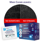 Glasses Wipes Lens Cleaner - Lens Wipes for Eyeglasses - 600 Pre-moistened Individually Wrapped Wipes for Eye Glasses, Electronics, Phone, Computer, Laptop Screen - Camera Lens Cleaner - Made in EU