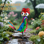 Natelf Outdoor Wacky Metal Rooster Yard Statue Decoration