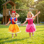 Meland Princess Dress Up Costume Set for Girls 3-8, 4 Complete Outfits with Accessories, Princess Role Play Toy Gift for Birthday & Christmas