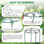 6 Pack 16 x 24 Inch Peony Cages and Supports, 16" D x 24" H Grow Through Plant Support Grid Brace for Outdoor Plants Flower, Metal Peony Stake Peony Ring Hoops Frame Support for Rose Tomato Vegetables