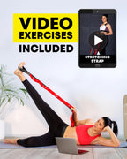 Stretching Strap with Loops - Non Elastic Stretch Band for Physical Therapy, Yoga Strap for Stretching Equipment, Stretch Bands for Exercise and Flexibility - Fascia, Hamstring and Leg Stretcher Belt
