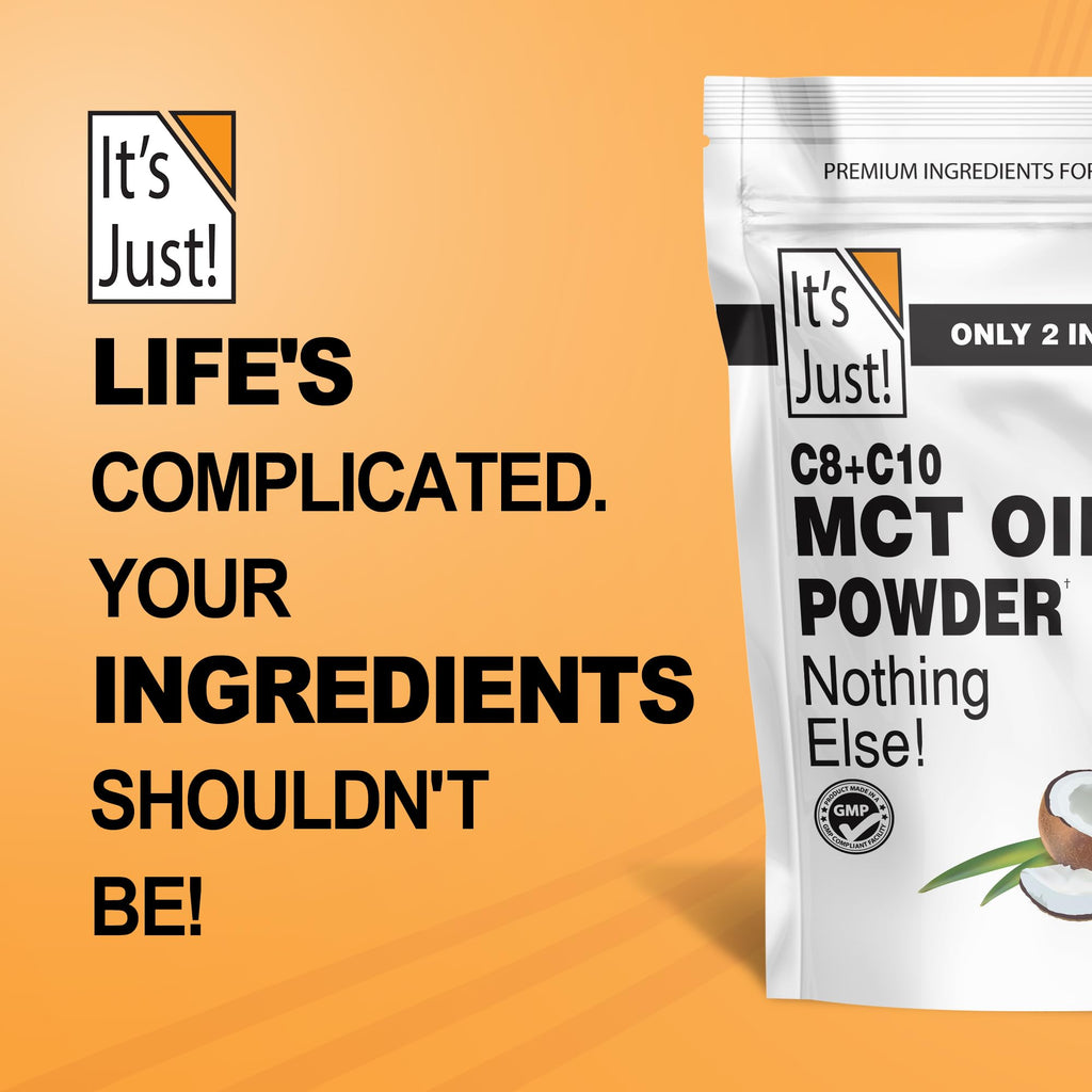 It's Just! MCT Oil Powder With Prebiotic Fiber - Keto, Non-GMO, C8 C10, Coffee Creamer - 24 oz