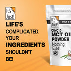 It's Just! MCT Oil Powder With Prebiotic Fiber - Keto, Non-GMO, C8 C10, Coffee Creamer - 24 oz
