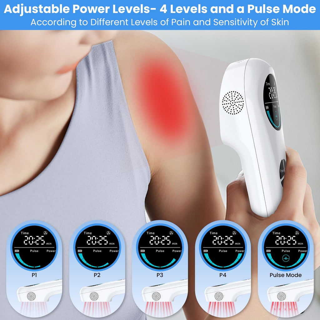 Cold Laser Therapy Device for Humans & Dogs, 4 x 808nm and14 x 650nm, Handheld Red Light and Near Infrared Light Therapy Devices with Stand, Red Light Therapy Wand for Pain Relief Joint, Muscle Pain