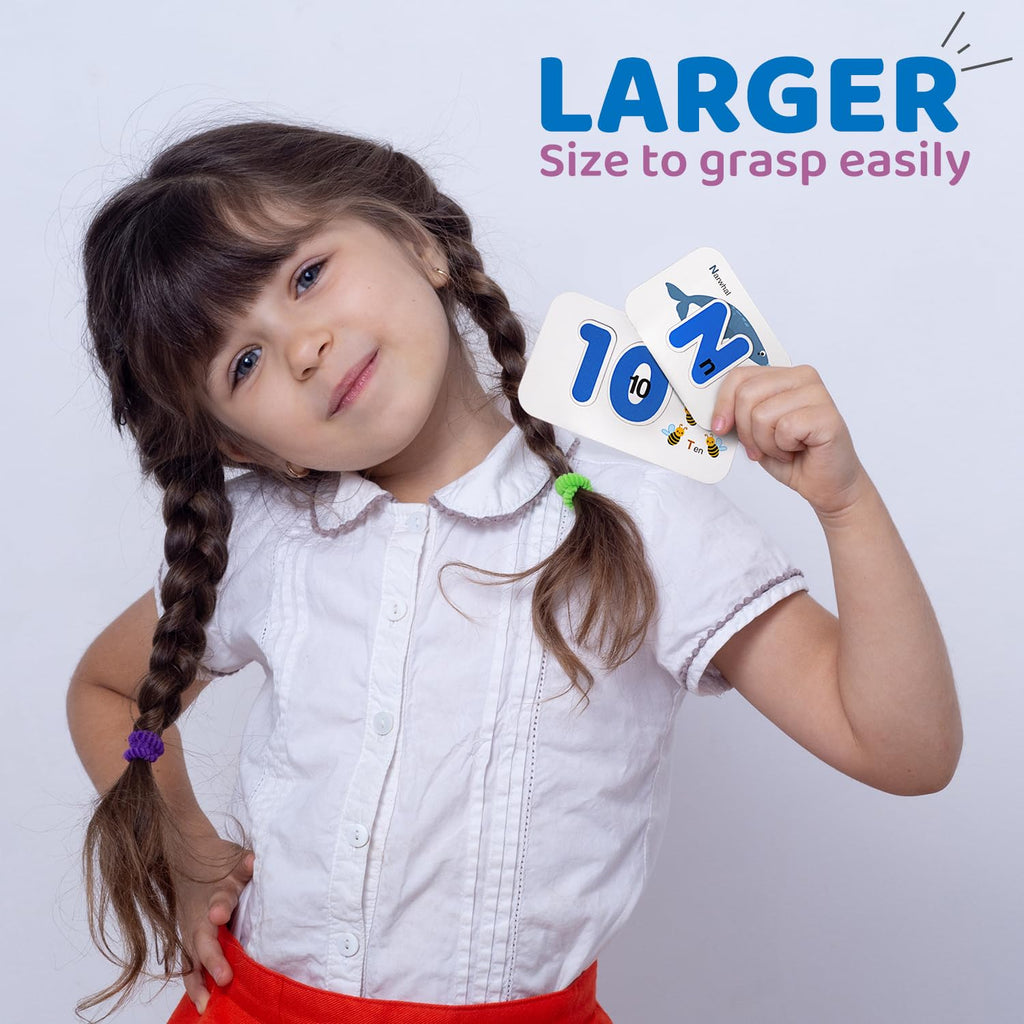 LiKee Alphabet Flash Cards Wooden Letter Puzzle ABC Sight Words Matching Games Counting Board Preschool Educational Montessori Toys for Toddlers Boys Girls 3+ Years (36 Cards& 37 Wood Pieces)