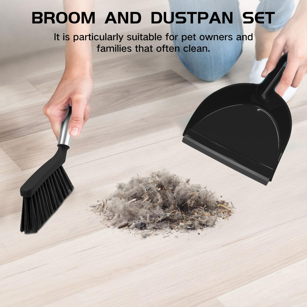 NACENA Mini Broom and Dustpan Set, Small Dust Pan and Brush Set, Green
