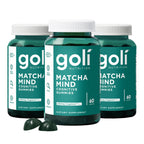 Goli Matcha Mind Gummies - 180 Count - Green Tea Leaves Powder with Cognizin for Focus, Attention and Brain Health, Vegan, Non-GMO, Gluten-Free & Gelatin Free.