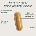 Primal Harvest 1 Pack, Primal Turmeric Complex w/Black Pepper Extract, Joint and Mobility Support Turmeric Supplement for Women & Men, 60 Capsules